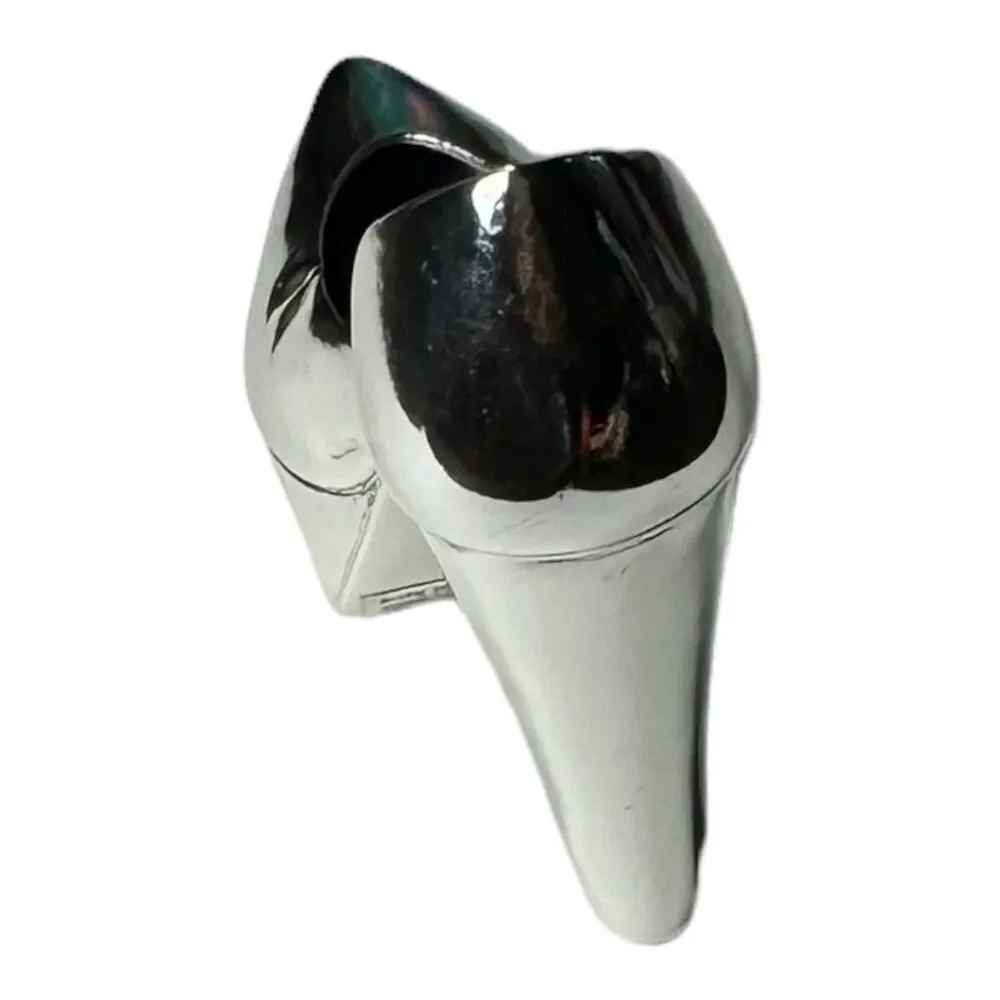 Just The Right Shoe Raine Royal Plush Silver Heels Collectible Miniature Vintage - Picture 7 of 8